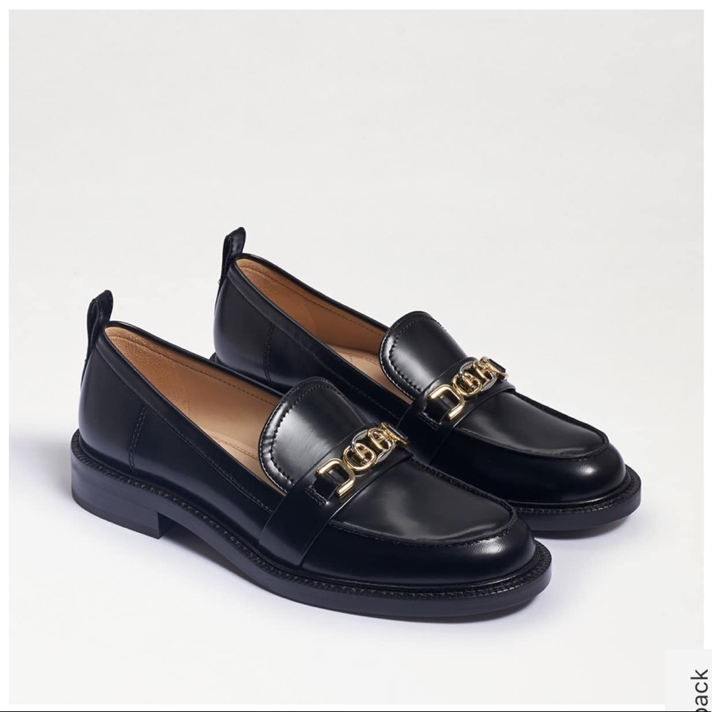 Sam Edelman Christy Black Leather Chunky Loafer Size 7.5